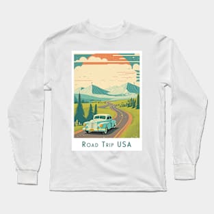 Retro Vintage Road Trip USA Long Sleeve T-Shirt